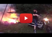 Starting a Campfire with a Motorcycle